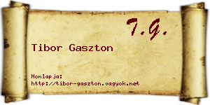 Tibor Gaszton névjegykártya